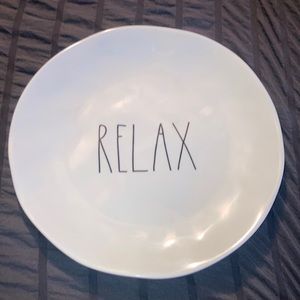 Rae Dunn, White, Relax Plate, 10 inch